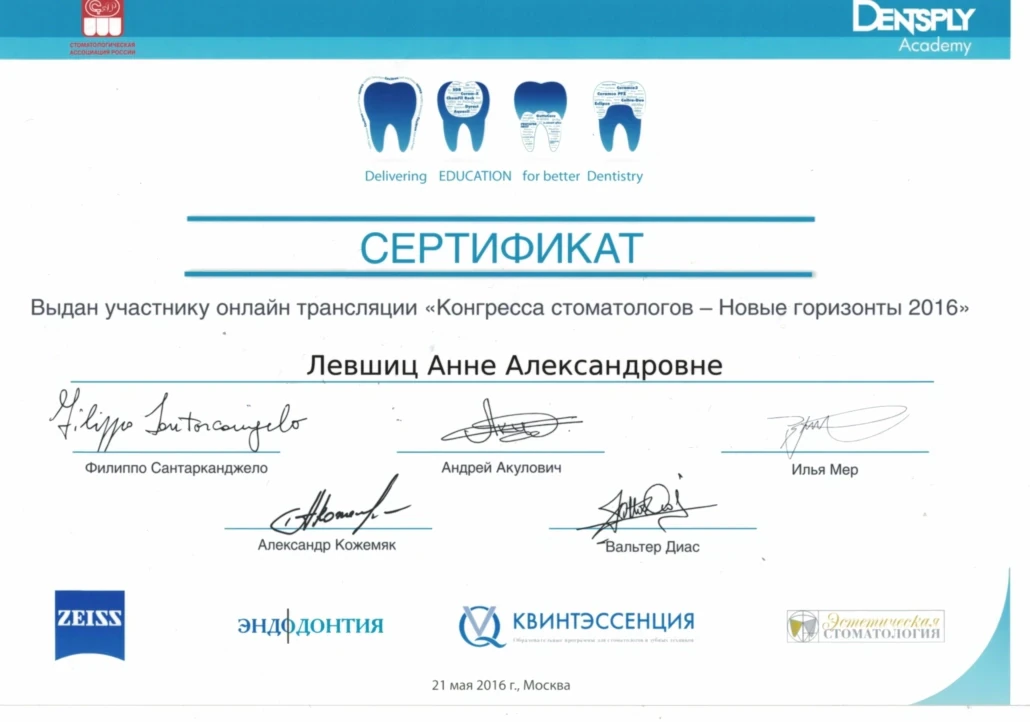 Левшиц Анна Александровна — диплом/сертификат