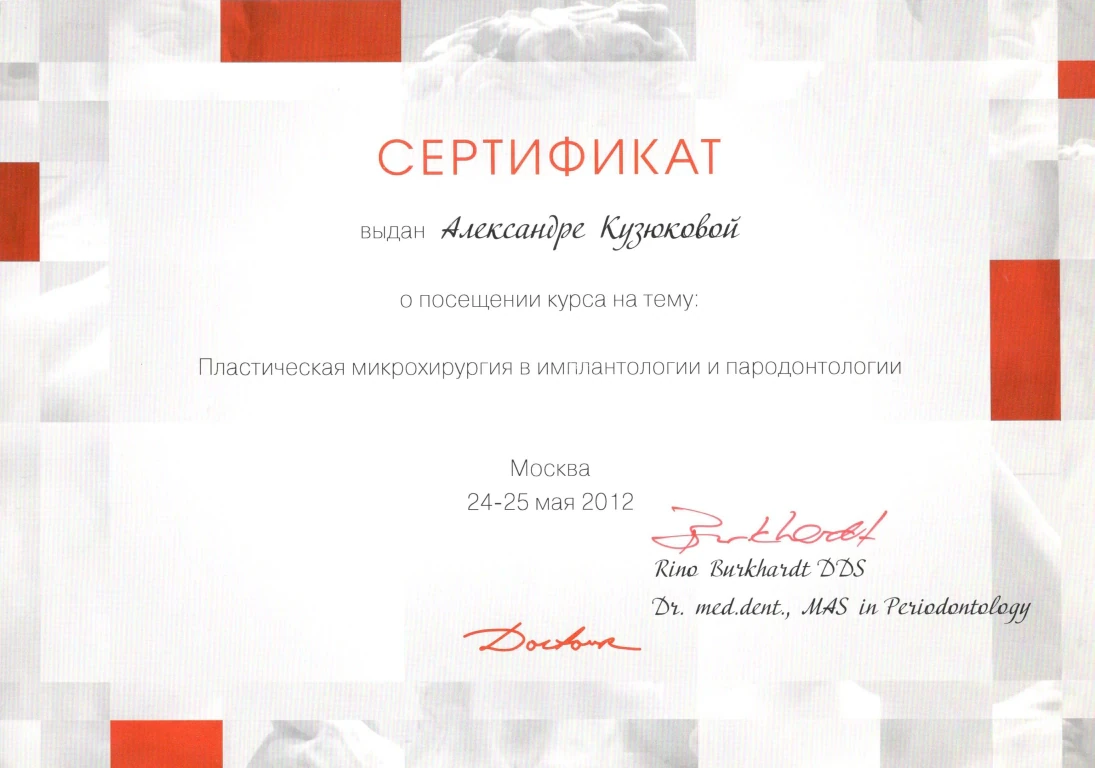 Кузюкова Александра Александровна — диплом/сертификат